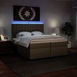 vidaXL Sommier à lattes de lit avec matelas Cappuccino 200x200 cm