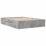 vidaXL Cadre de lit sans matelas gris béton 120x190 cm bois ingénierie