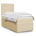 vidaXL Sommier à lattes de lit et matelas Crème 90x190 cm Tissu