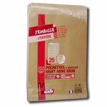 Paquet de 25 sacs à soufflets kraft armé brun n°26 280x375 130g gpv