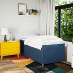 vidaXL Sommier à lattes de lit avec matelas Bleu 80x200 cm Tissu