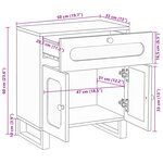 vidaXL Cabinet de chevet Naturel 50 x 33 x 60 cm Bois de mangue massif