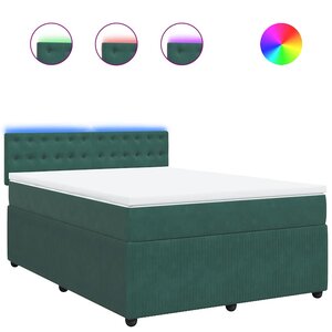 vidaXL Sommier à lattes de lit et matelas Vert foncé 160x200cm Velours
