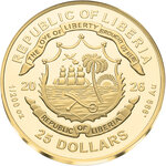 Monnaie GUARDIAN ANGEL 1/200 Oz Or 25$ Liberia 2026