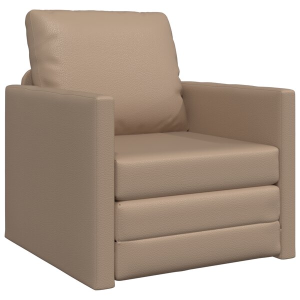 vidaXL Canapé-lit au sol 2-en-1 Cappuccino 74x77x81 cm Faux cuir
