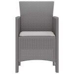 vidaXL Chaise de jardin 4 Pièces Gris clair 53 x 49 x 85 cm PP