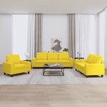 vidaXL Ensemble de canapés 3 Pièces jaune clair tissu