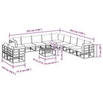 vidaXL Ensemble de canapé de jardin avec coussin Noir Aluminium