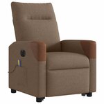 vidaXL Fauteuil inclinable de massage électrique Marron Tissu