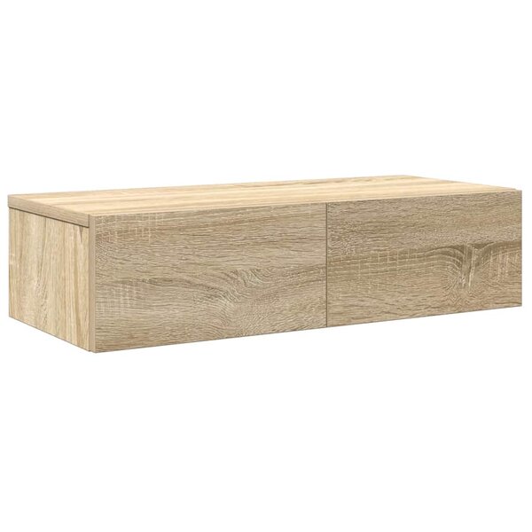 vidaXL Étagère murale avec tiroirs chêne sonoma bois d'ingénierie