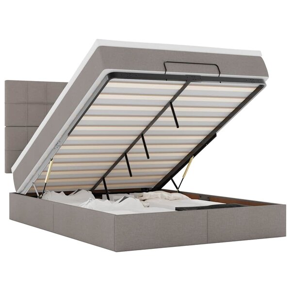 VidaXL Cadre de lit ottoman avec matelas taupe 140x190 cm tissu
