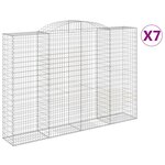 vidaXL Paniers à gabions arqués 7 Pièces 300x50x200/220 cm Fer galvanisé