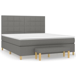 vidaXL Sommier à lattes de lit avec matelas Gris foncé 160x200cm Tissu