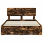 vidaXL Cadre de lit Chêne fumé 140 x 200 cm Bois d'ingénierie