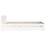 vidaXL Cadre de lit avec tête de lit blanc 140x200cm bois d'ingénierie