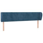 vidaXL Tête de lit avec oreilles Bleu foncé 163x23x78/88 cm Velours