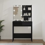 vidaXL Coiffeuse avec LED noir 74 5x40x141 cm