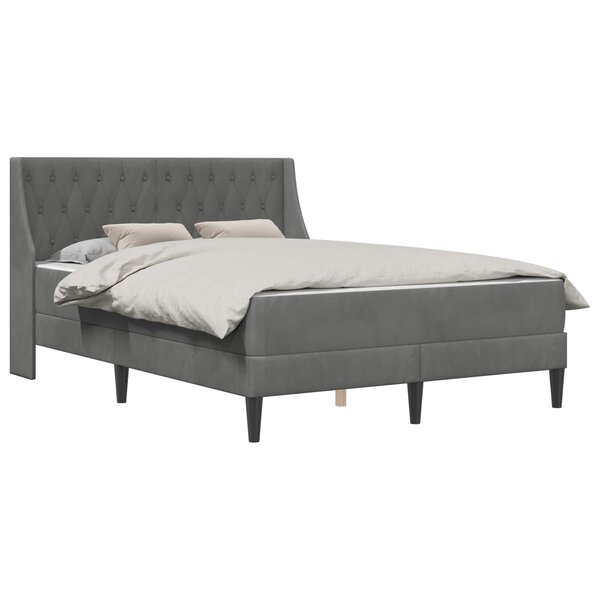 vidaXL Cadre de lit avec matelas Gris foncé 120 x 190 cm Velours