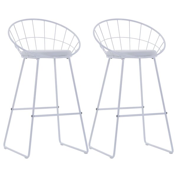 vidaXL Chaises de bar lot de 2 blanc similicuir