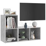 vidaXL Meubles TV 2 Pièces Gris béton 72x35x36 5 cm Bois d'ingénierie