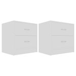 vidaXL Tables de chevet 2 Pièces Blanc 40x30x40 cm Bois d'ingénierie