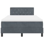 vidaXL Lit à ressorts avec matelas Gris foncé 120 x 200 cm Velours