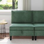 vidaXL Canapé moyen avec rangement Vert Mer Velours