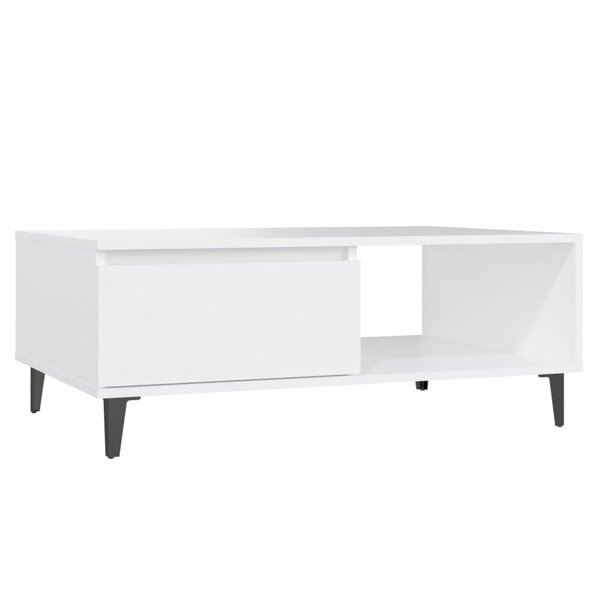 vidaXL Table basse blanc 90x60x35 cm bois d'ingénierie