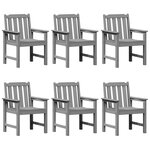 Chaises de Salle à Manger de Jardin vidaXL 6 Pièces Gris clair 65.5x55.5x88 cm HDPE