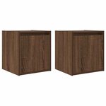 vidaXL Tables de chevet murales 2 Pièces chêne marron 38x34x40 cm