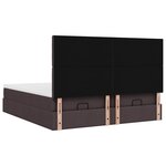 VidaXL Cadre de lit ottoman avec matelas marron foncé 180x200 cm tissu