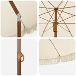 vidaXL Parasol Jaune et blanc Ø 160 x 195 cm Acier