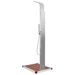 vidaXL Douche d'extérieur avec receveur de douche WPC Acier inoxydable