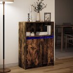 vidaXL Buffet avec LED chêne fumé 72x34x100 cm bois d'ingénierie