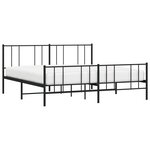 vidaXL Cadre de lit métal avec tête de lit/pied de lit noir 183x213 cm