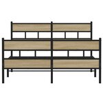 vidaXL Cadre de lit en métal sans matelas chêne sonoma 160x200 cm