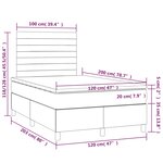 vidaXL Sommier à lattes de lit avec matelas LED Gris foncé 120x200 cm