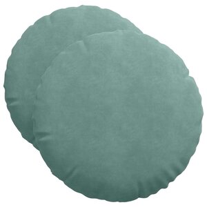 vidaXL Coussins de siège 2 Pièces Vert Mer Ø 40 x 13 cm Velours