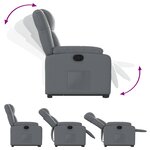 vidaXL Fauteuil inclinable Gris Similicuir