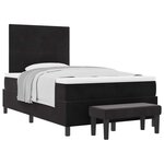 vidaXL Lit à ressorts avec tête de lit Noir 200 x 120 cm Velours