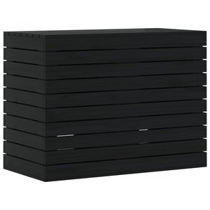 vidaXL Panier à linge noir 88 5x44x66 cm bois massif de pin
