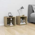 vidaXL Meuble TV chêne sonoma 37x35x37 cm bois d’ingénierie