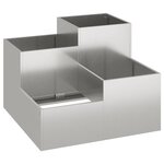 vidaXL Cache-pot de jardin Argent 100 x 100 x 60 cm Acier inoxydable