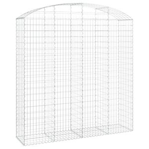vidaXL Panier de gabions arqué 200x50x200/220 cm Fer galvanisé