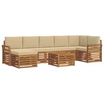 vidaXL Ensemble de canapés d'extérieur 8 Pièces Naturel et Beige