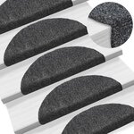 vidaXL Tapis autoadhésifs de marches 5 Pièces Gris foncé 56x17x3 cm