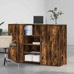 vidaXL Bureau de réception chêne fumé 155x50x103 5cm bois d'ingénierie