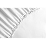 Drap housse 180 x 200 cm + 30 cm bonnet - microfibre - 82 g - Blanc