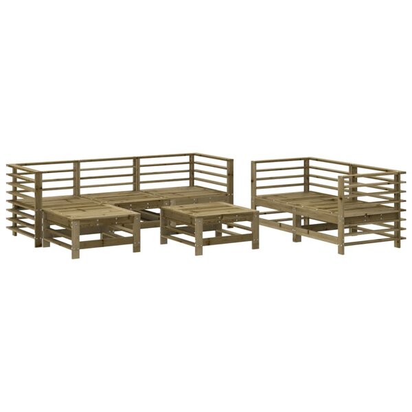 vidaXL Salon de jardin 7 Pièces bois de pin imprégné