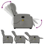 vidaXL Fauteuil inclinable de massage gris clair tissu microfibre